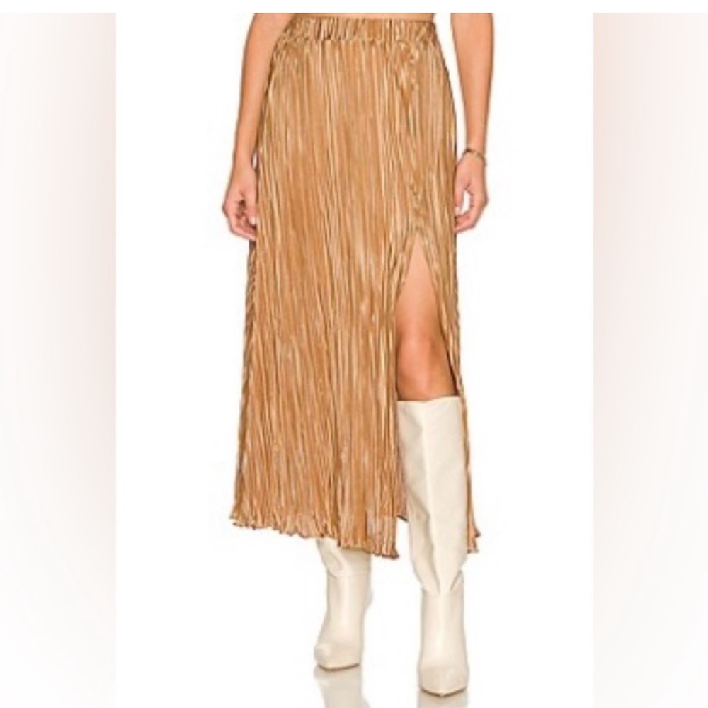 REVOLVE LPA gold shimmer skirt